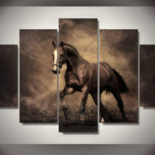 Framed Galloping Horse Sepia Horses Print Canvas Wall Art Horse Running Mural Free Shipping