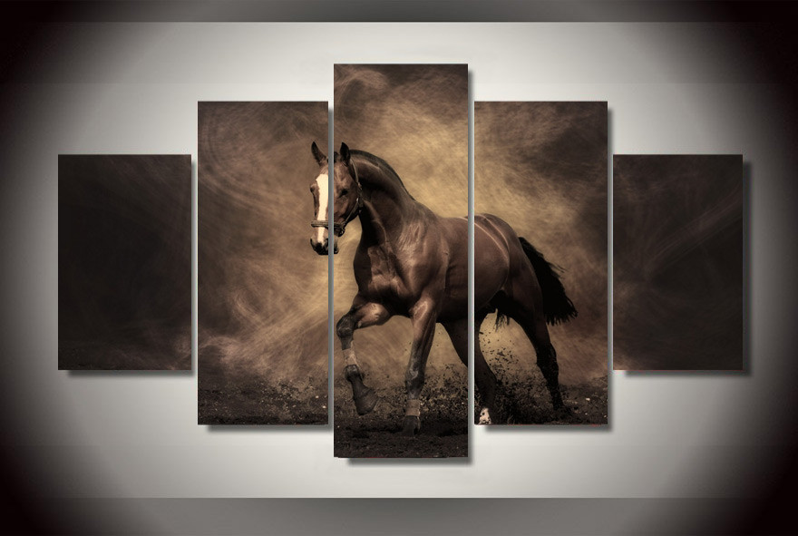 Framed Galloping Horse Sepia Horses Print Canvas Wall Art Horses ...